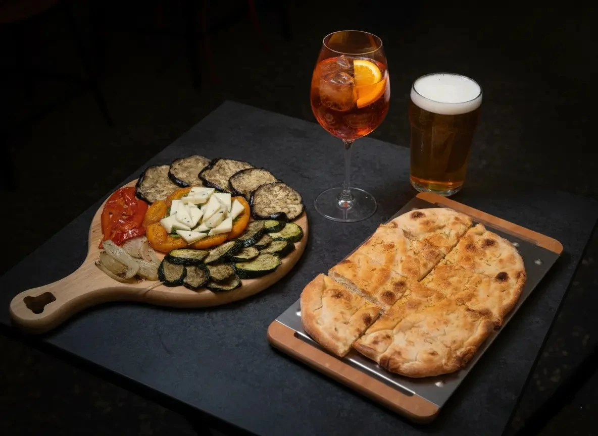 GranTagliere, focaccia e calici